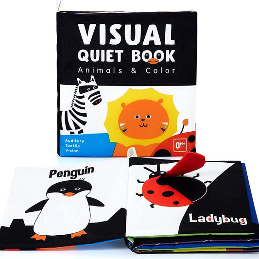 Engaging Soft Baby Books - High Contrast Black and White Cloth Books for Early Development, Perfect Educational Toys for Infants and Toddlers, Ideal Gift for Baby Girls and Boys