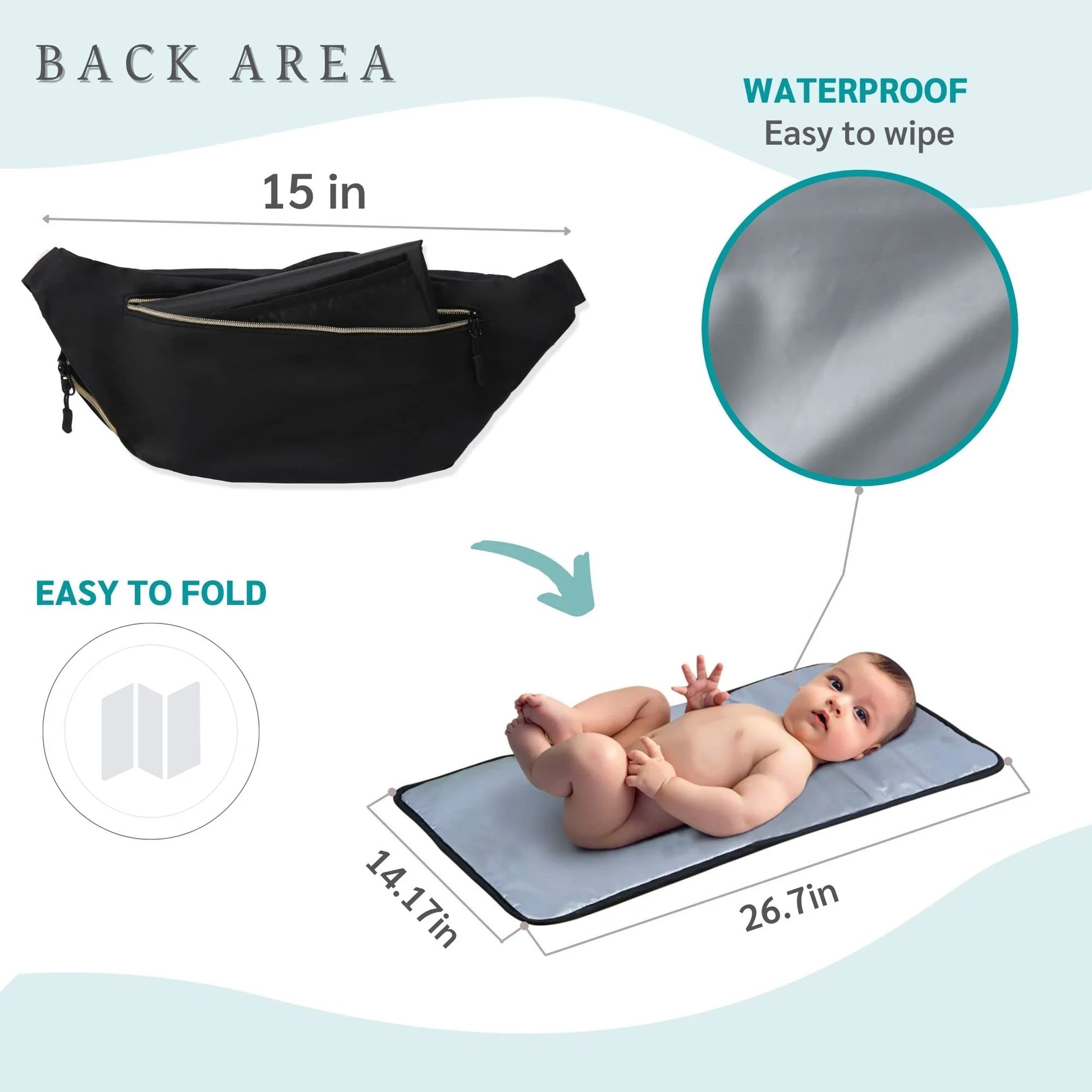 Stylish and Versatile Mini Diaper Bag Purse: The Ultimate Fanny Pack for Moms on the Go with Portable Changing Pad