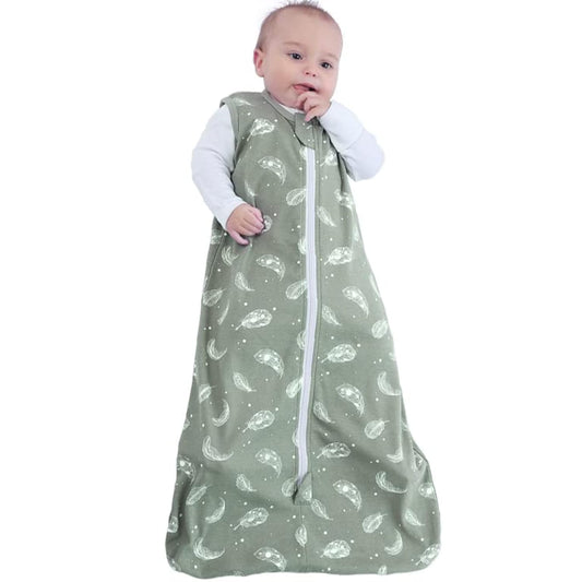 Owliwia Organic Cotton Sleep Sack - Lightweight 0.5 TOG Wearable Blanket With 2 - Way Zipper for Baby's All - Night Comfort.