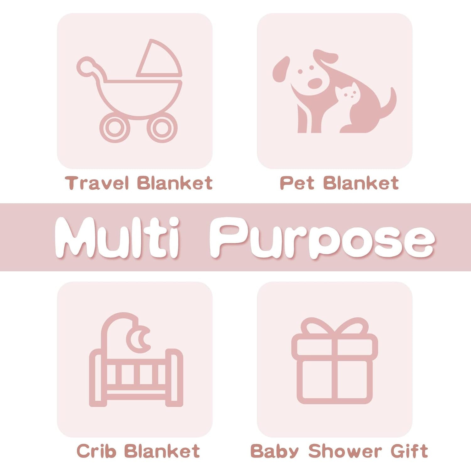 Organic Cotton Quilted Baby Blanket - Warm and Breathable Toddler Blanket for Boys and Girls, 39x39 Inches, Lightweight and Thermal, Pink