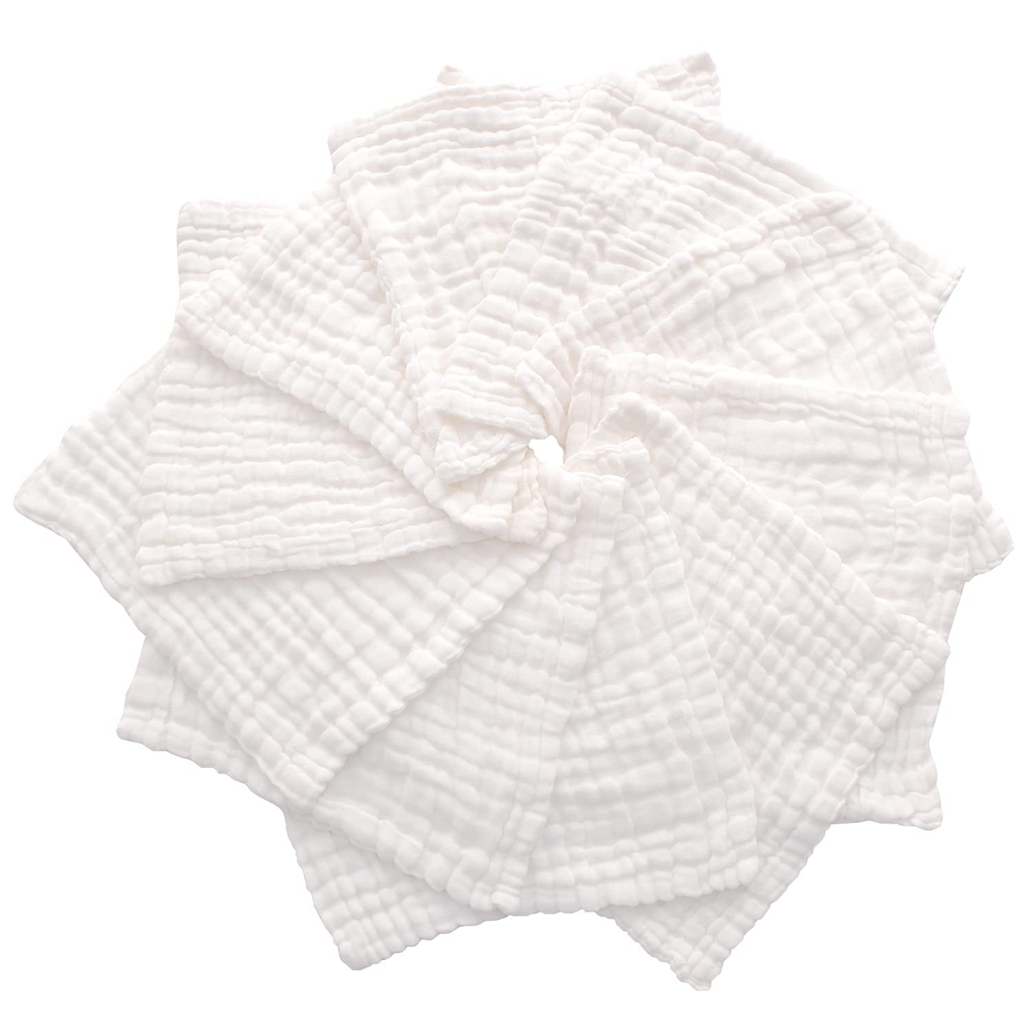 Ultra-Soft Baby Muslin Washcloths - 6-Layer Absorbent Face Towels for Delicate Skin - Perfect Newborn Wipes for Baby Registry & Showers