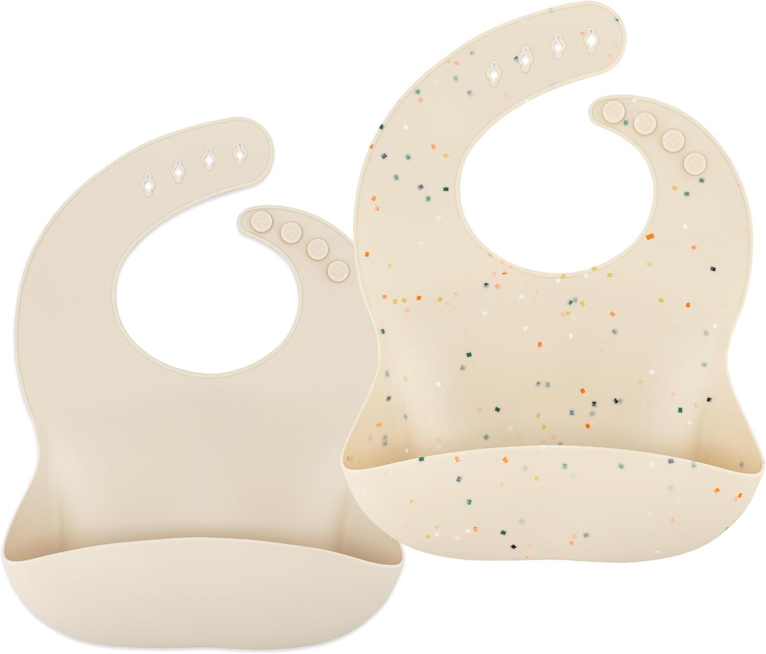 Mess-Free Mealtime Made Easy with Our Ultimate Waterproof Silicone Bib Set - Adjustable, Durable & Perfect for Little Eaters - 2 Pack!