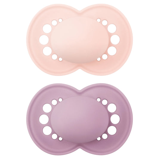 MAM Original Matte Non-Deco Pacifiers for Girls - 6-16 Months, 2 Pack