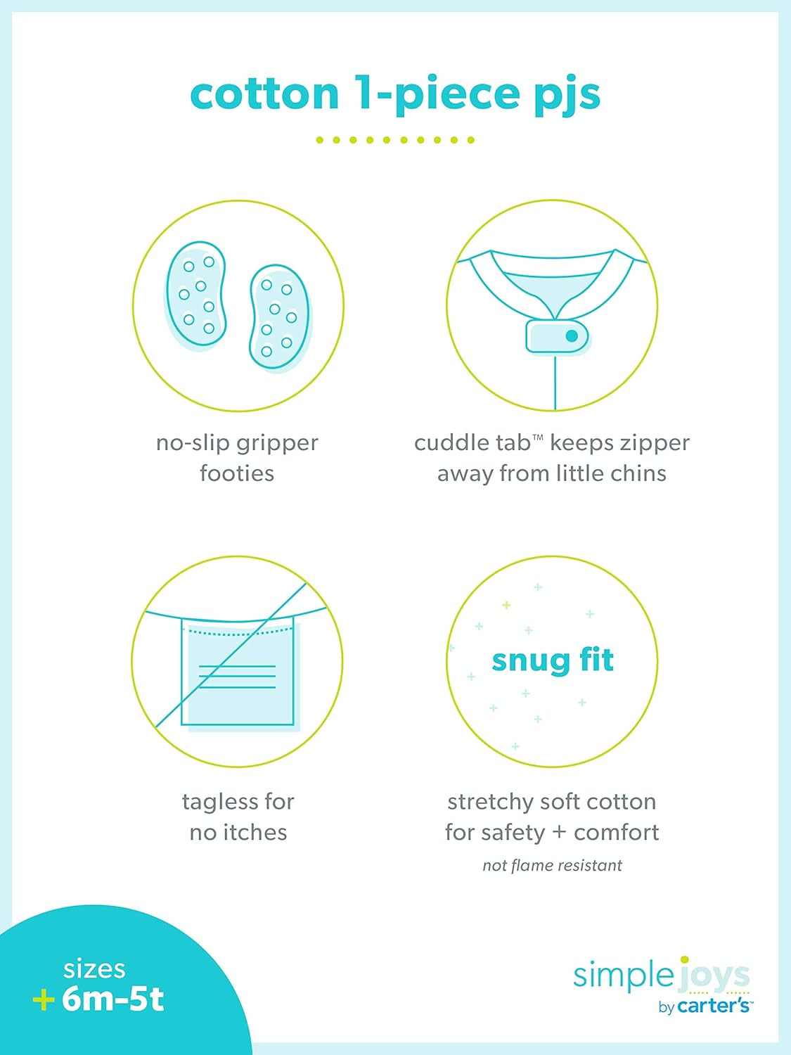 Toddlers and Baby Boys' Snug-Fit Footed Cotton Pajamas, Pack of 3