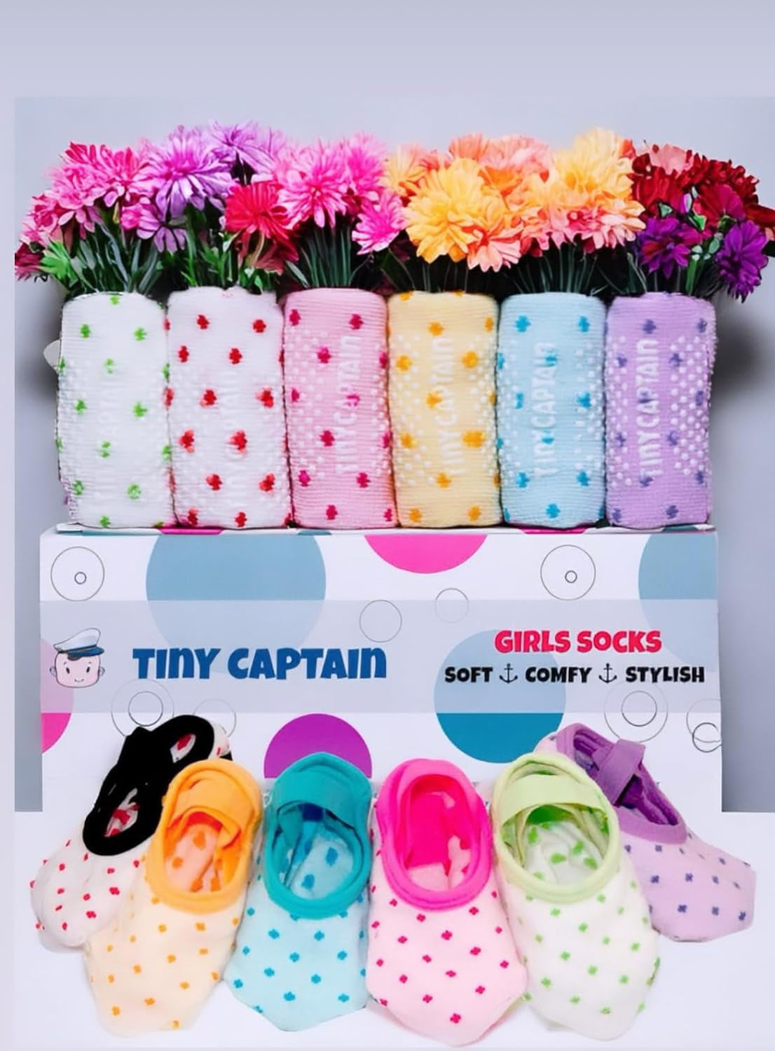 Baby Toddler Girls Grip Socks anti Slip W/Strap Socks Girl 0-7 Years Old Gift Set Age 1-7 Socks with Grippers