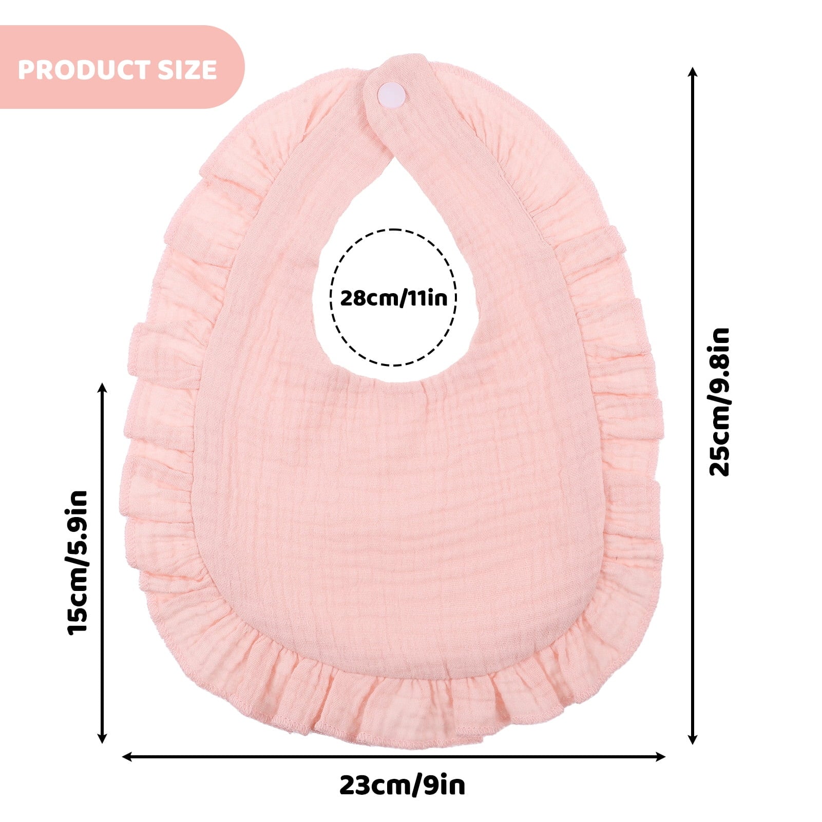 Abaima 6-Piece Baby Girl Cotton Bib Set with Ruffled Lace - Stylish & Absorbent for All-Day Comfort