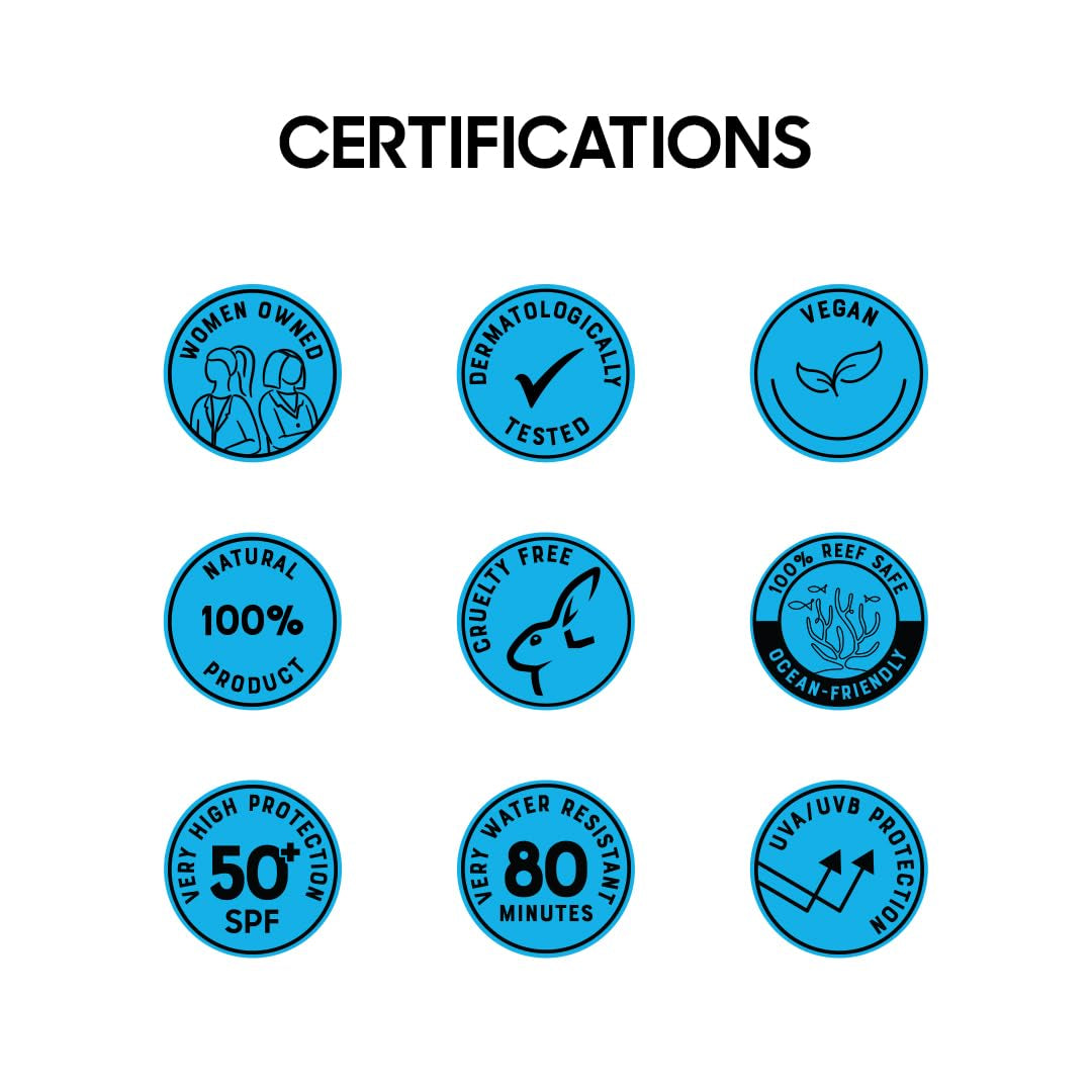 Natural Vegan SPF 50+ Mineral Sunscreen - Water Resistant, Safe for Newborns & Family - Non-Nano Titanium Dioxide Free - 100ml