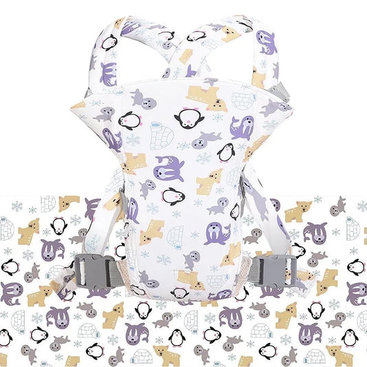 4 in 1 Baby Carrier,Ergonomic Infant Carrier Backpack,Breathable Front Back Carrying Wrap Seat for Newborn Toddlers up to 33 Lbs,Colorful