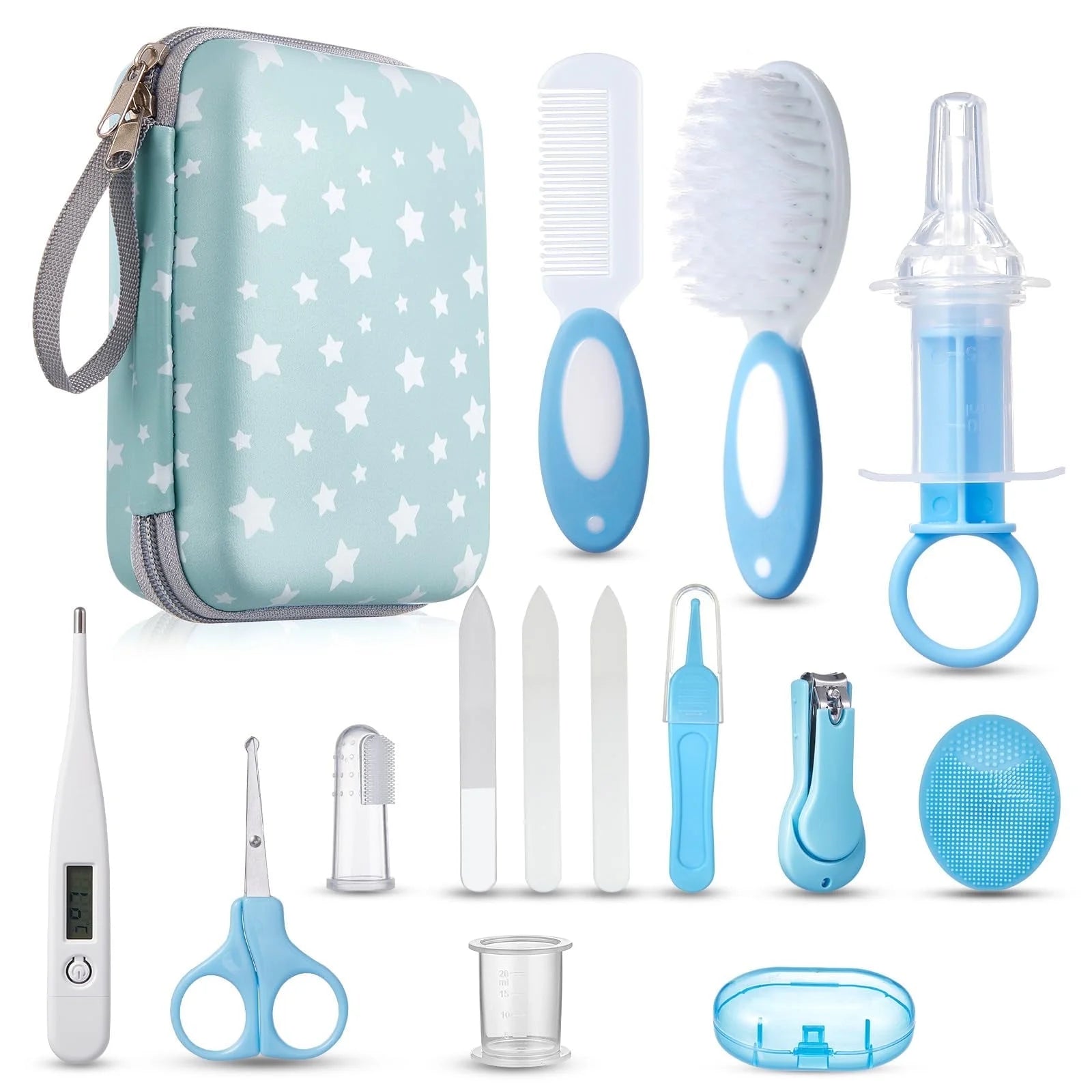 Lictin 15-in-1 Baby Grooming Kit - Portable Newborn Health Care Set for Infants & Toddlers in Blue