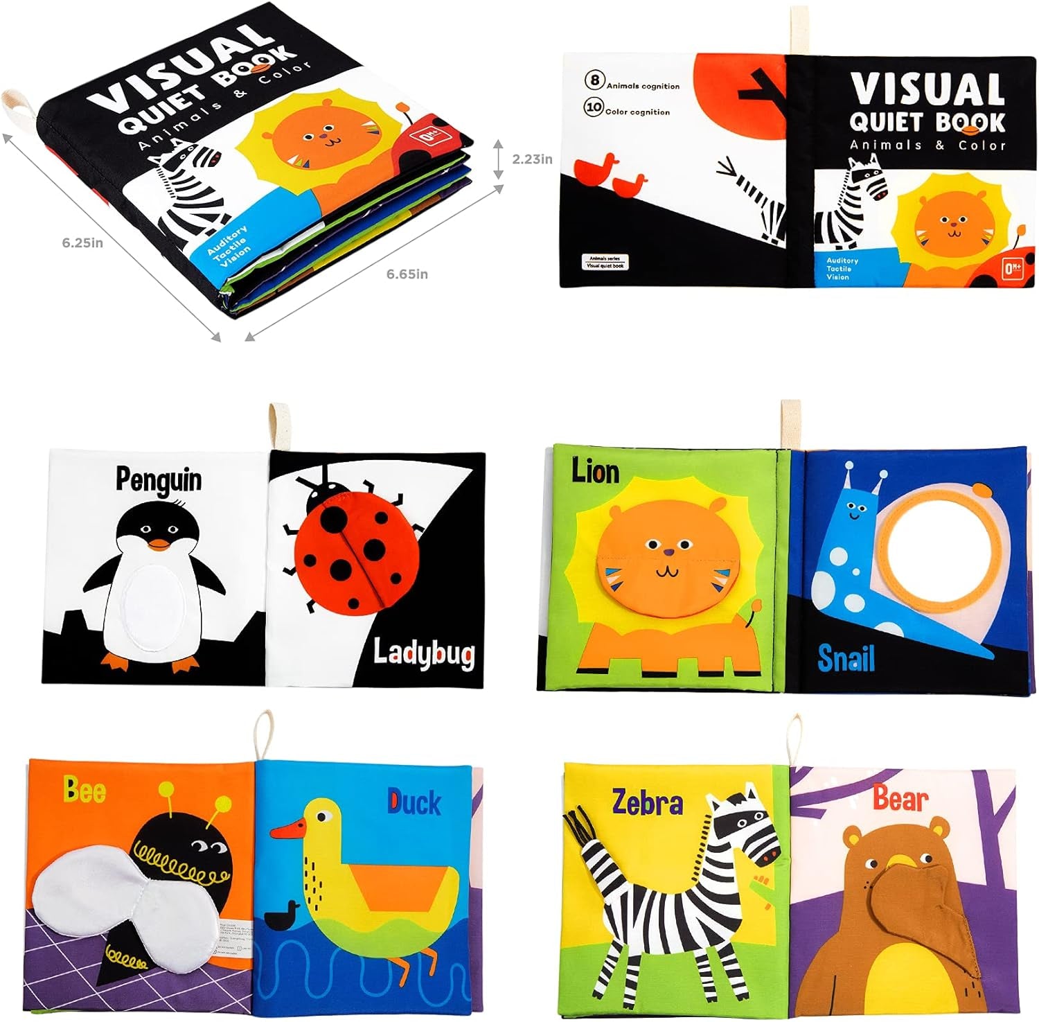 Engaging Soft Baby Books - High Contrast Black and White Cloth Books for Early Development, Perfect Educational Toys for Infants and Toddlers, Ideal Gift for Baby Girls and Boys
