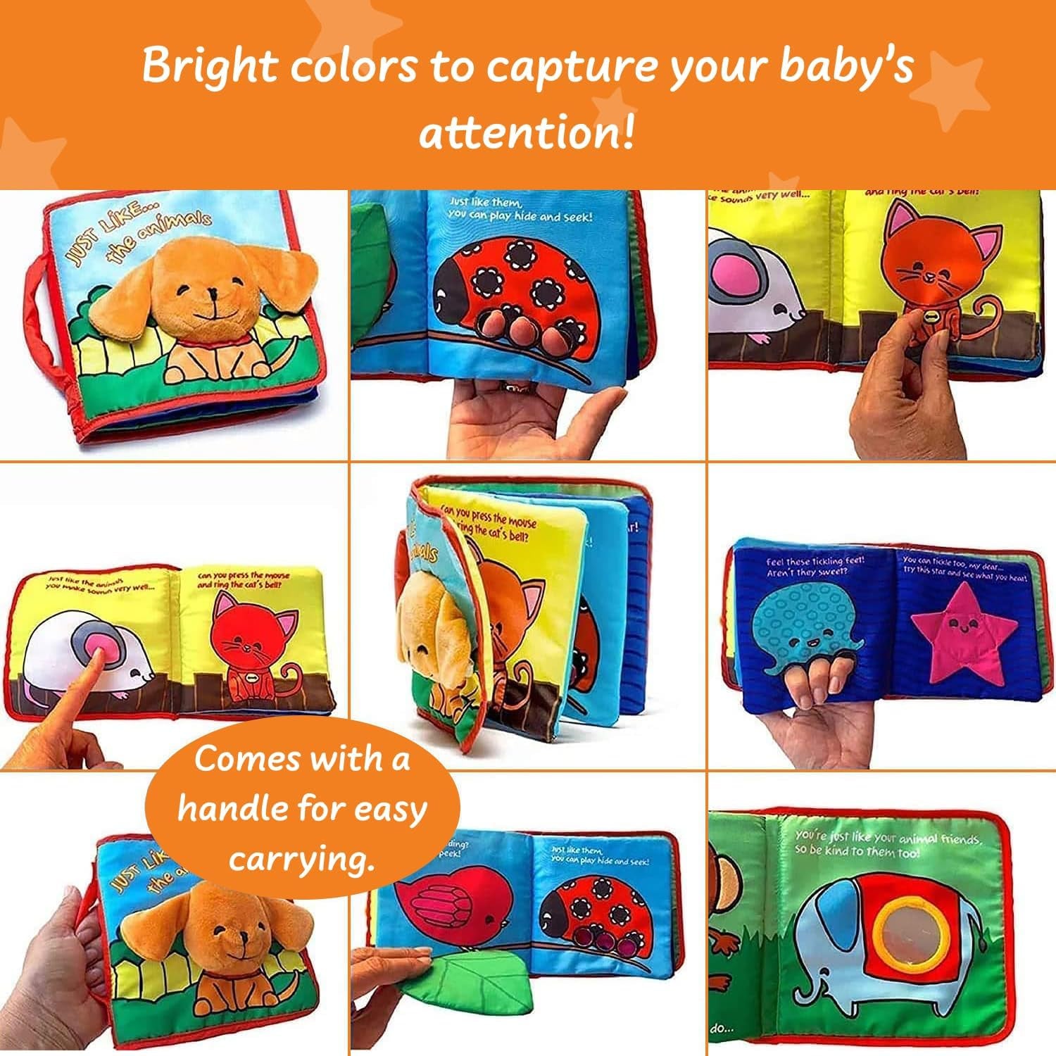 Engaging Soft Cloth Baby Crinkle Books for Infants - Perfect Gift for 1-Year-Olds with Bright Colors and Sensory Features