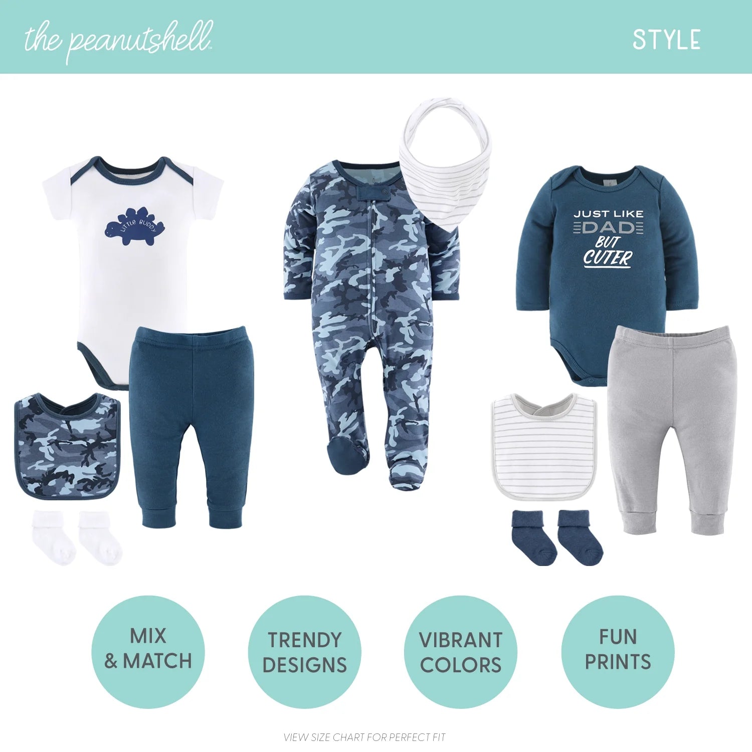 23-Piece Baby Boy - Camo Layette Gift Set-Stylish Blue Essentials For 12-18 Months