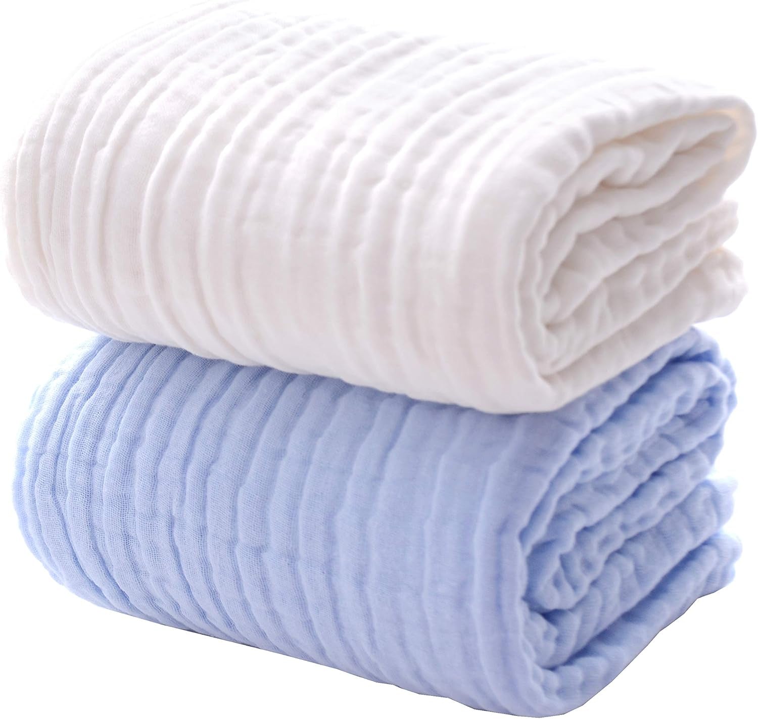 2-Pack Cotton Set for Newborns & Toddlers (White & Blue) -Soft, Breathable & Perfect for Newborns, Toddlers /Baby Shower Gift Idea.