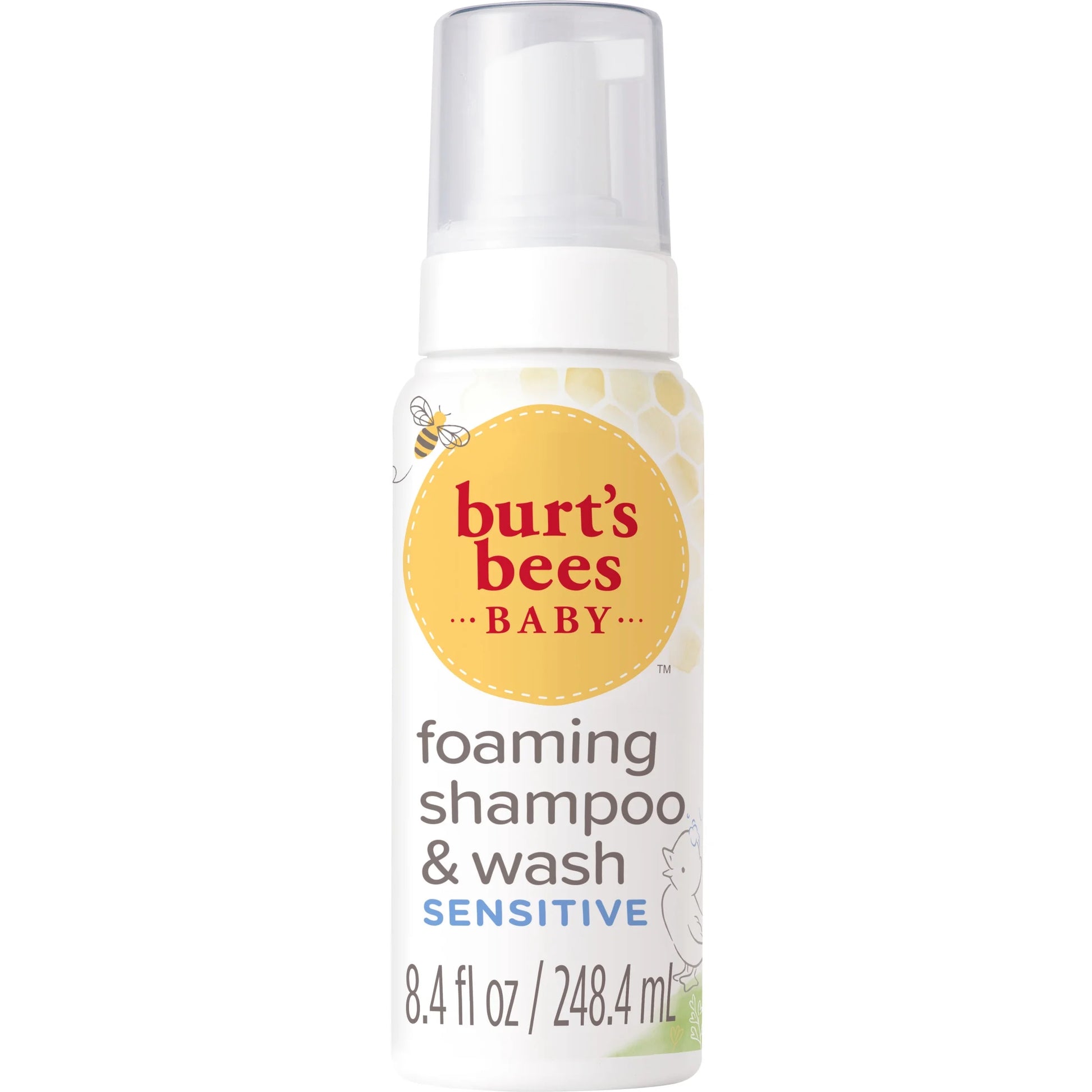 Gentle Burt's Bees Baby Foaming Shampoo & Wash - Fragrance-Free & Tear-Free, 8.4 oz