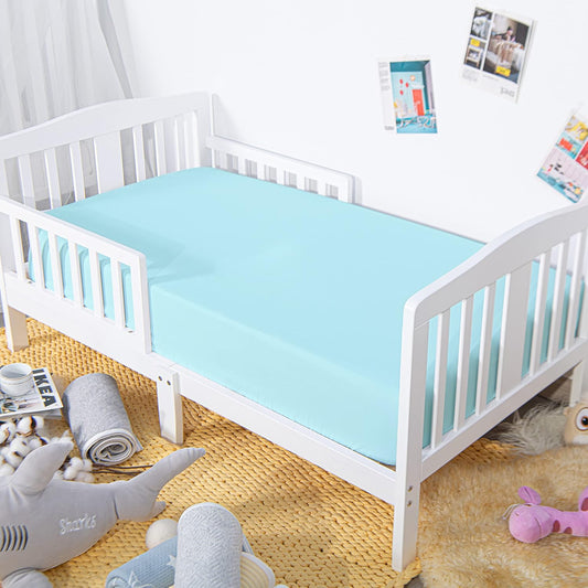 Brushed Microfiber Crib Sheet- Super Soft & Cozy / Sky Blue / Fits Standard Crib Mattress