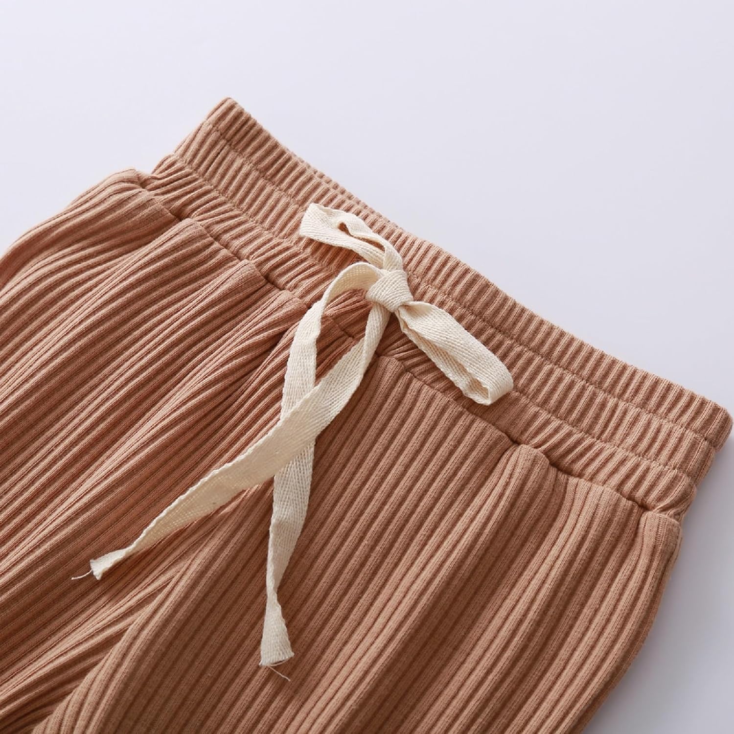 Adorable Ribbed Knitted Cotton Long Sleeve Romper & Pants Set for Newborns - Perfect Fall & Winter Outfit for Baby Boys & Girls