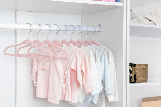 Kids Coat Hangers, Stylish Light Pink Baby Hangers - 15 Pack Ultra Thin & Non-Slip