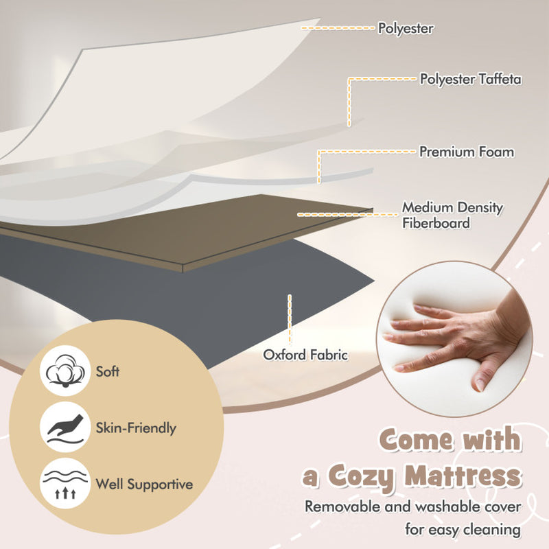 3-in-1 Baby Bassinet Bedside Sleeper with Anti-Reflux Incline & 6-Level Height Adjustment - Cradle, Crib & Bedside Mode (0-6 Month)