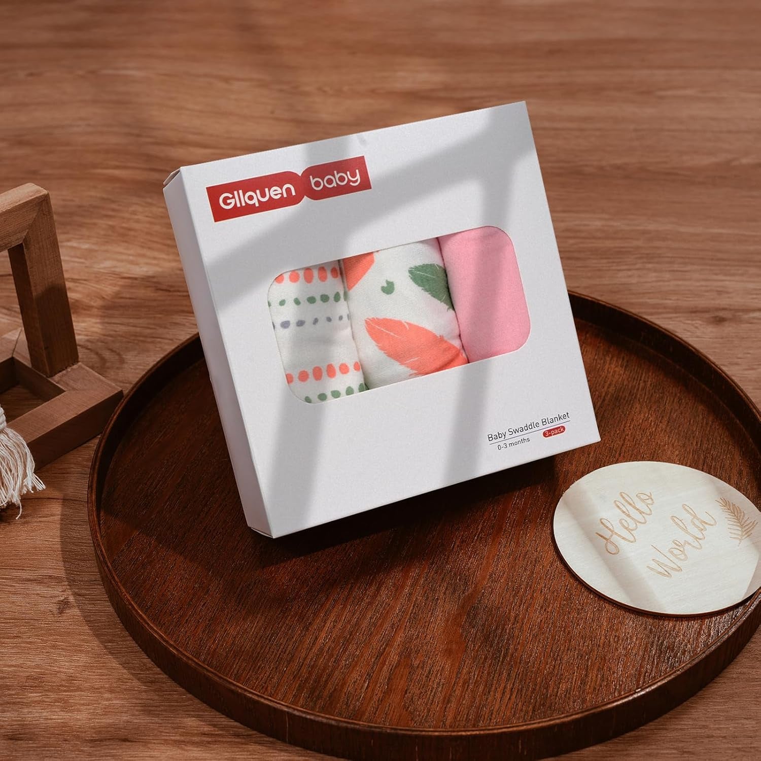 Soft Swaddle Sleep Sacks for Baby Girls - 3 Pack Adjustable Wraps in Cute Feather & Wave Print. Perfect for Newborns 0-3 Months