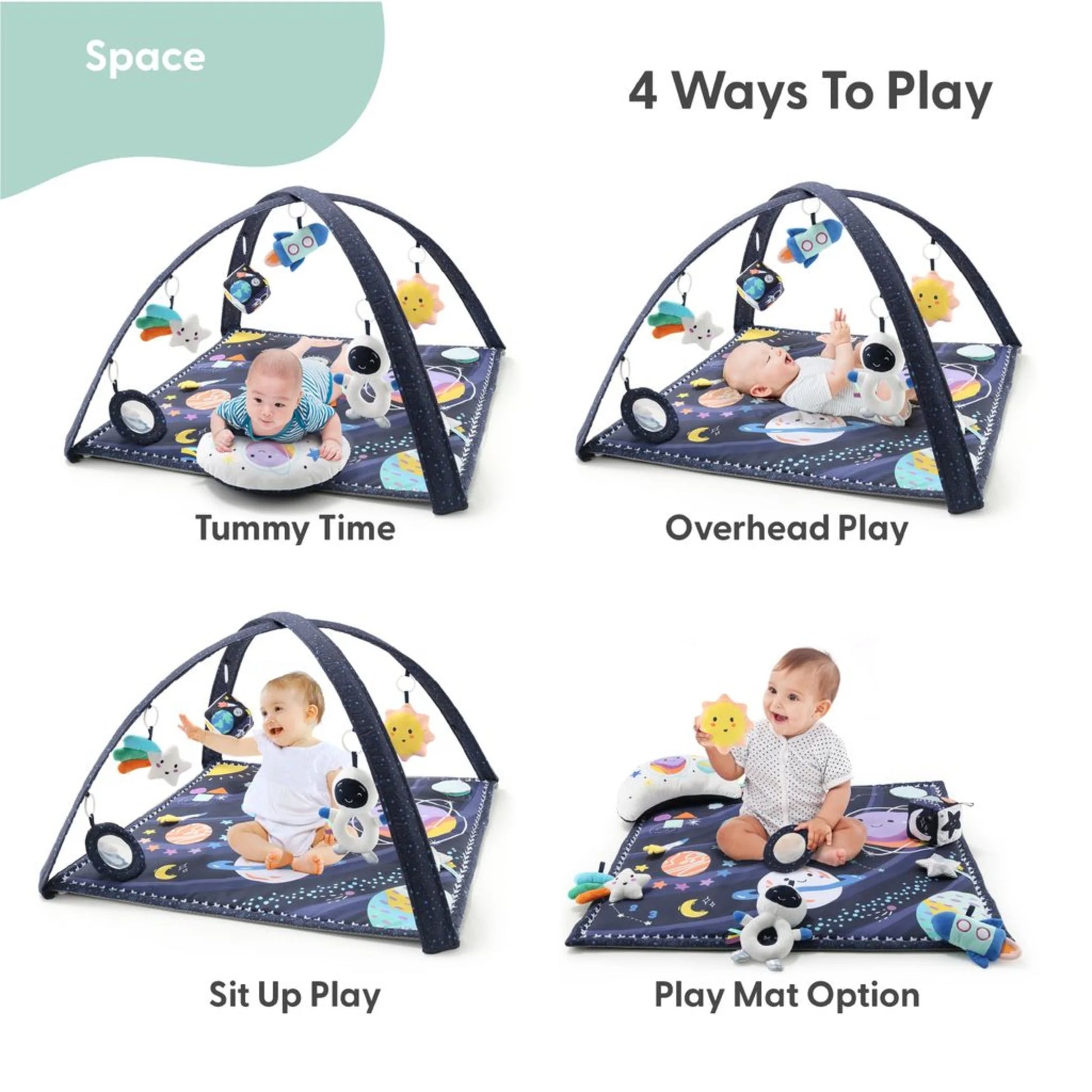 Explore the Universe with The Peanutshell 7-in-1 Space-Themed Activity Play Gym & Playmat for Babies - 7-Piece Set