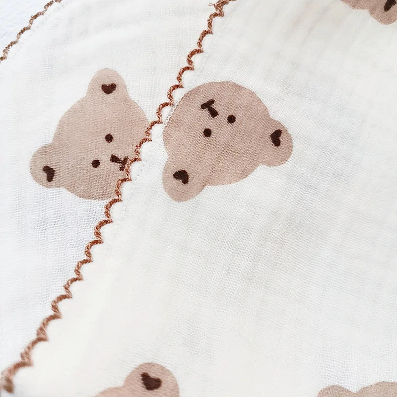 4 Layer Muslin Baby Towel-Soft Absorbent Bibs &Burp Cloths for Newborns