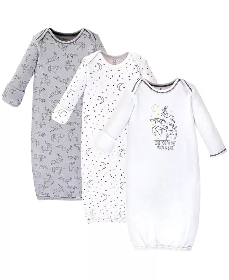 Organic Cotton Baby Gown-Preemie-Newborn Size/Soft, Gentle, Easy Diaper Access