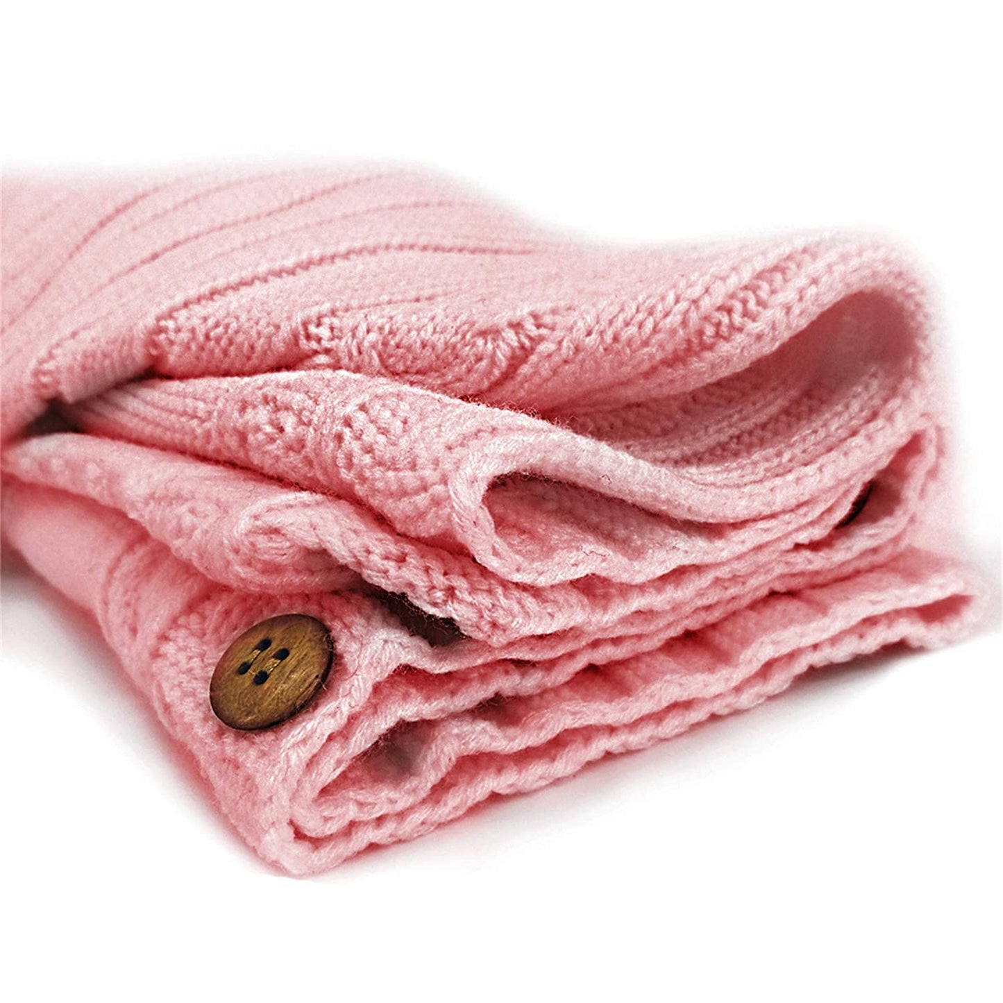 Cozy Light Pink Newborn Baby Wrap Swaddle Blanket - Knit Sleeping Bag & Stroller Wrap (0-6 Months)
