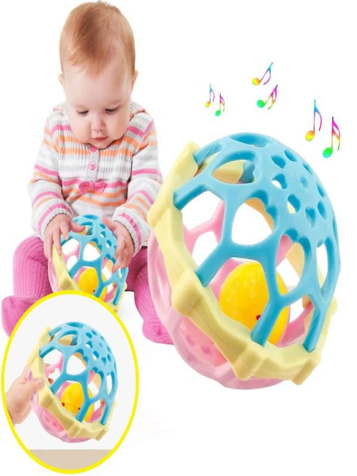 Kids Early Educational Rattles Ball Toys Colorful Soft Hand Grasping Bell Newborn Baby Toy