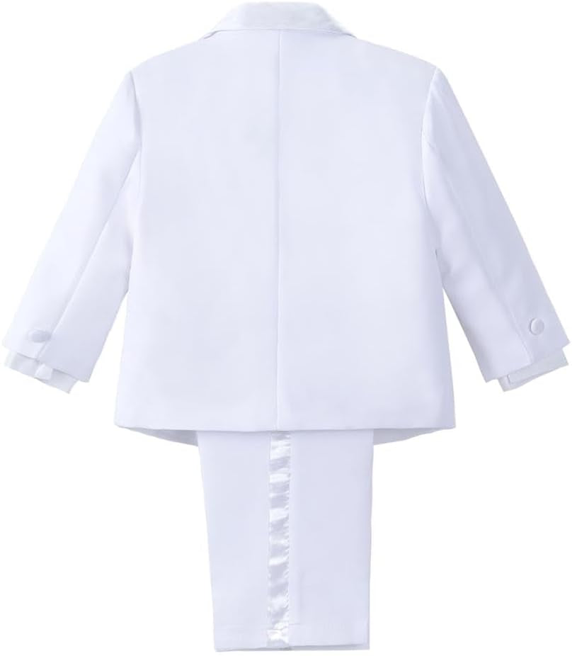 Baby Toddler Boy 5 Pcs Set Formal Tuxedo Suits No Tail Wedding Christening Baptism Outfits