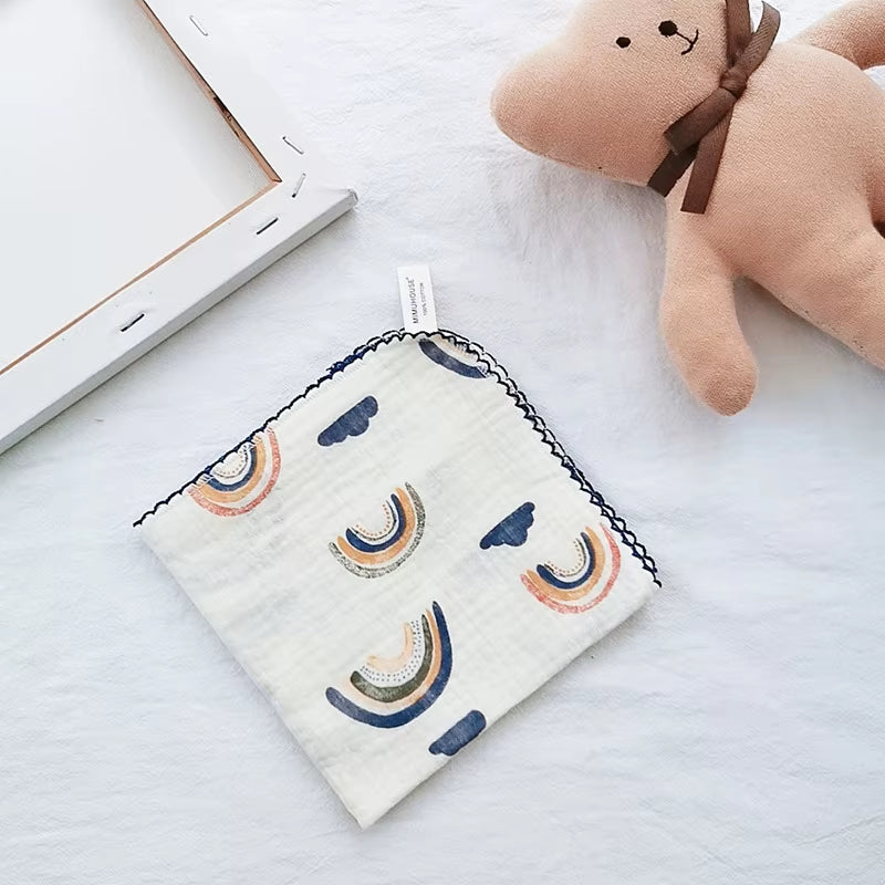 4 Layer Muslin Baby Towel-Soft Absorbent Bibs &Burp Cloths for Newborns