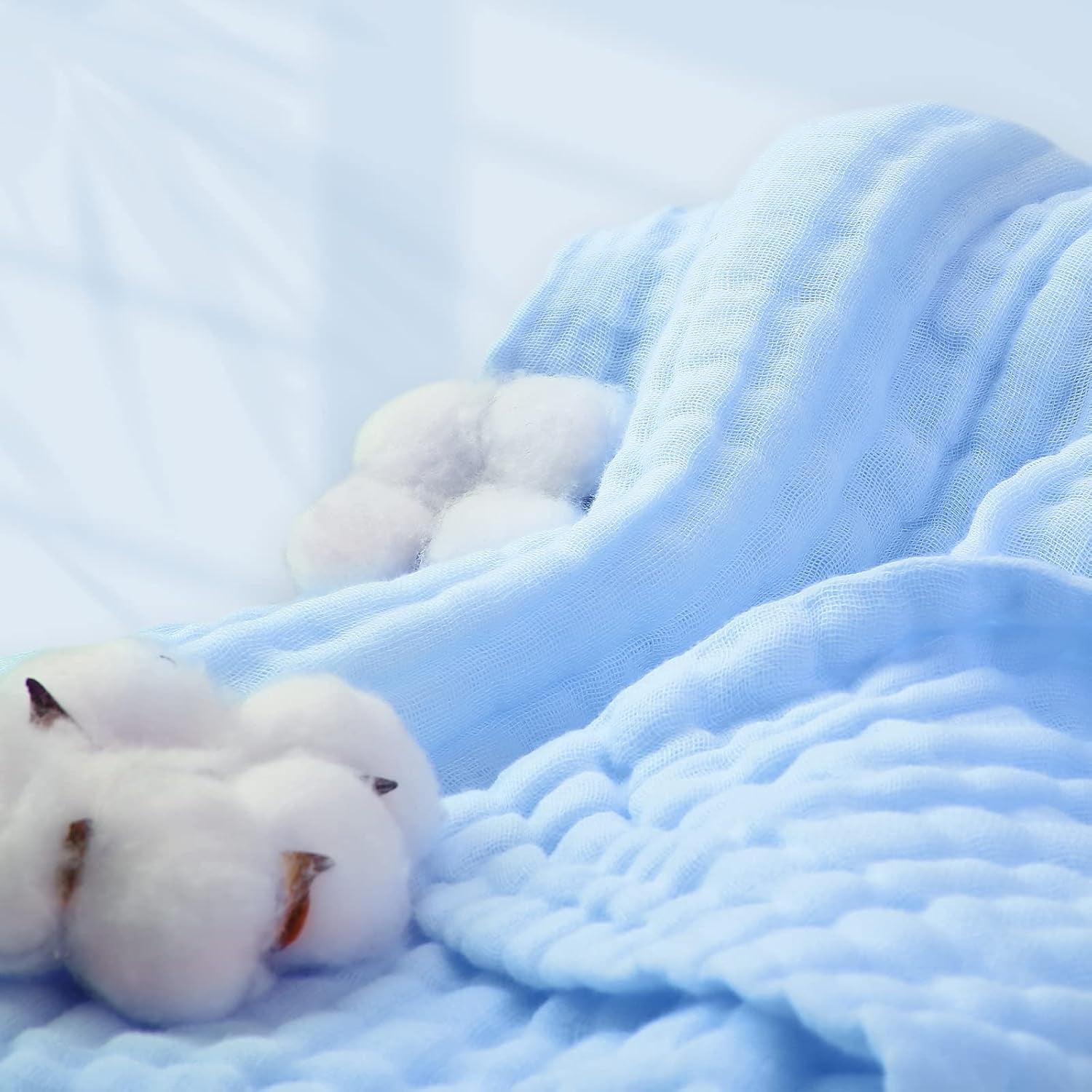 2-Pack Cotton Set for Newborns & Toddlers (White & Blue) -Soft, Breathable & Perfect for Newborns, Toddlers /Baby Shower Gift Idea.