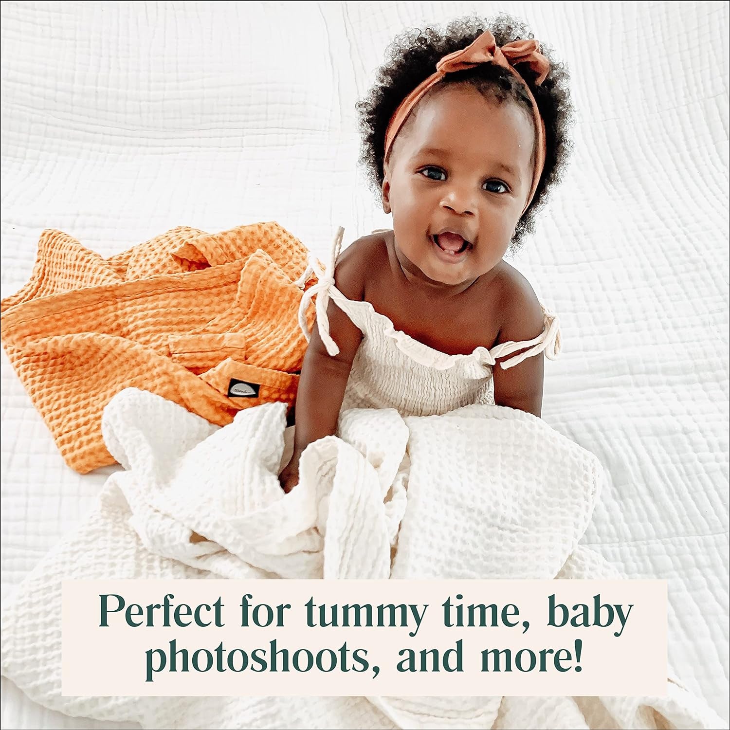 Luxurious 100% Cotton Waffle Baby Blanket - Soft, Breathable, and Perfect for Swaddling in Any Nursery or Stroller - Unisex Receiving Blanket for Cozy Naps and Adventures