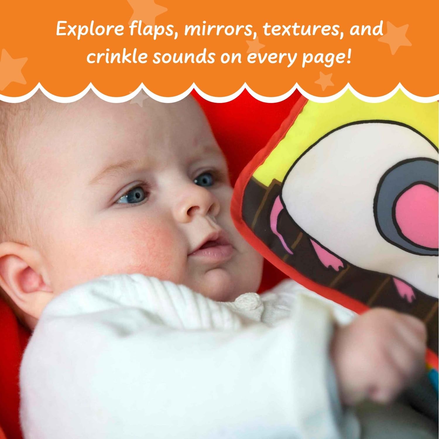 Engaging Soft Cloth Baby Crinkle Books for Infants - Perfect Gift for 1-Year-Olds with Bright Colors and Sensory Features
