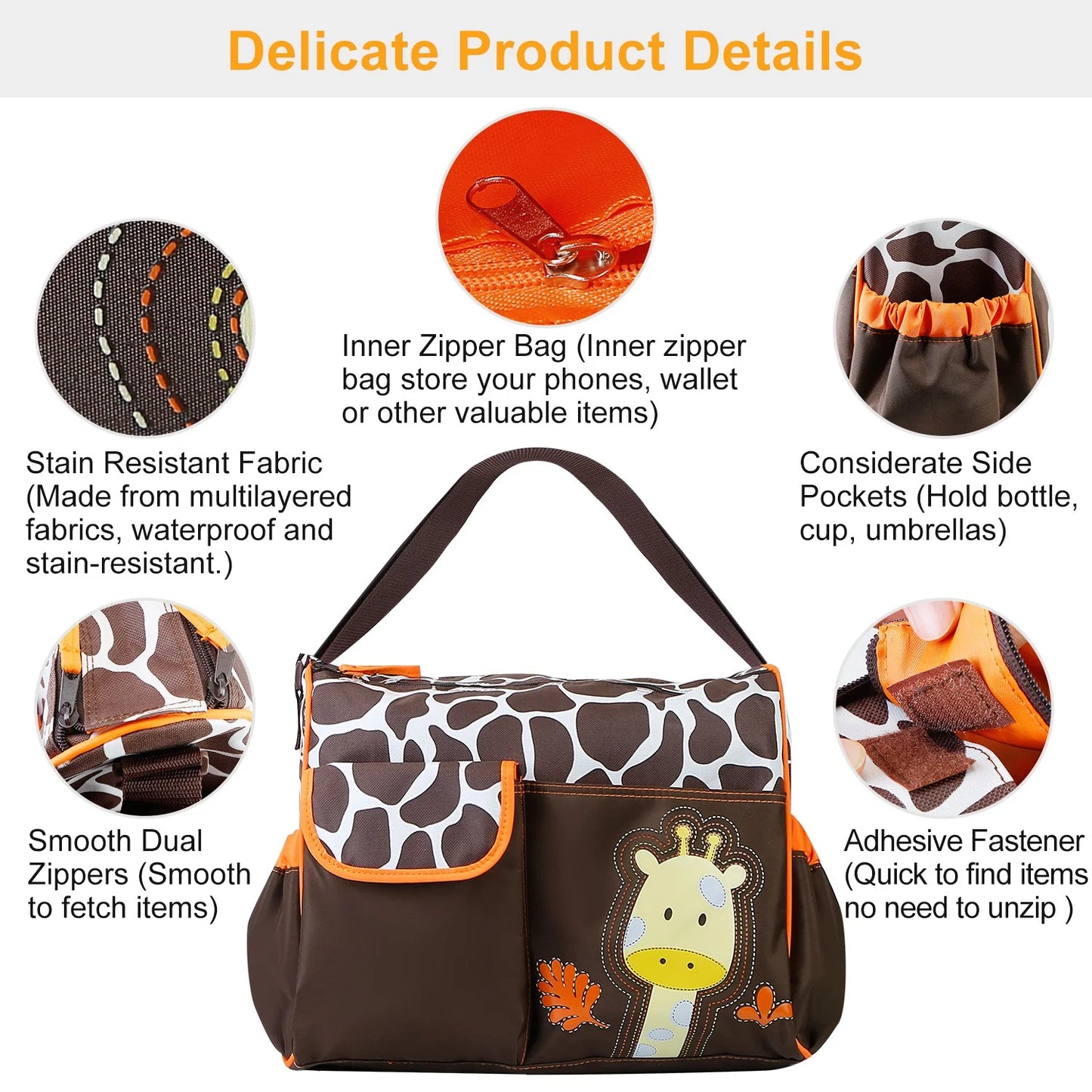 Moclever Baby Diaper Bag with Wipeable Changing Pad - Stylish 5.8-Inch Transparent Travel Tote