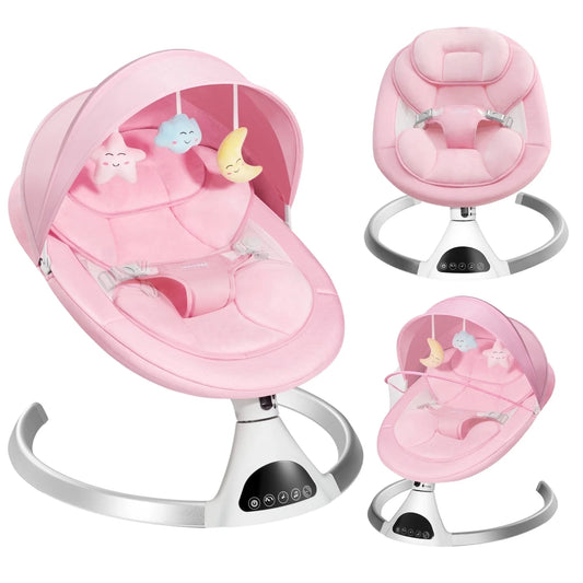 HARPPA Electric Baby Swing -5-Speed Rocker with Remote Control & Music (Pink)