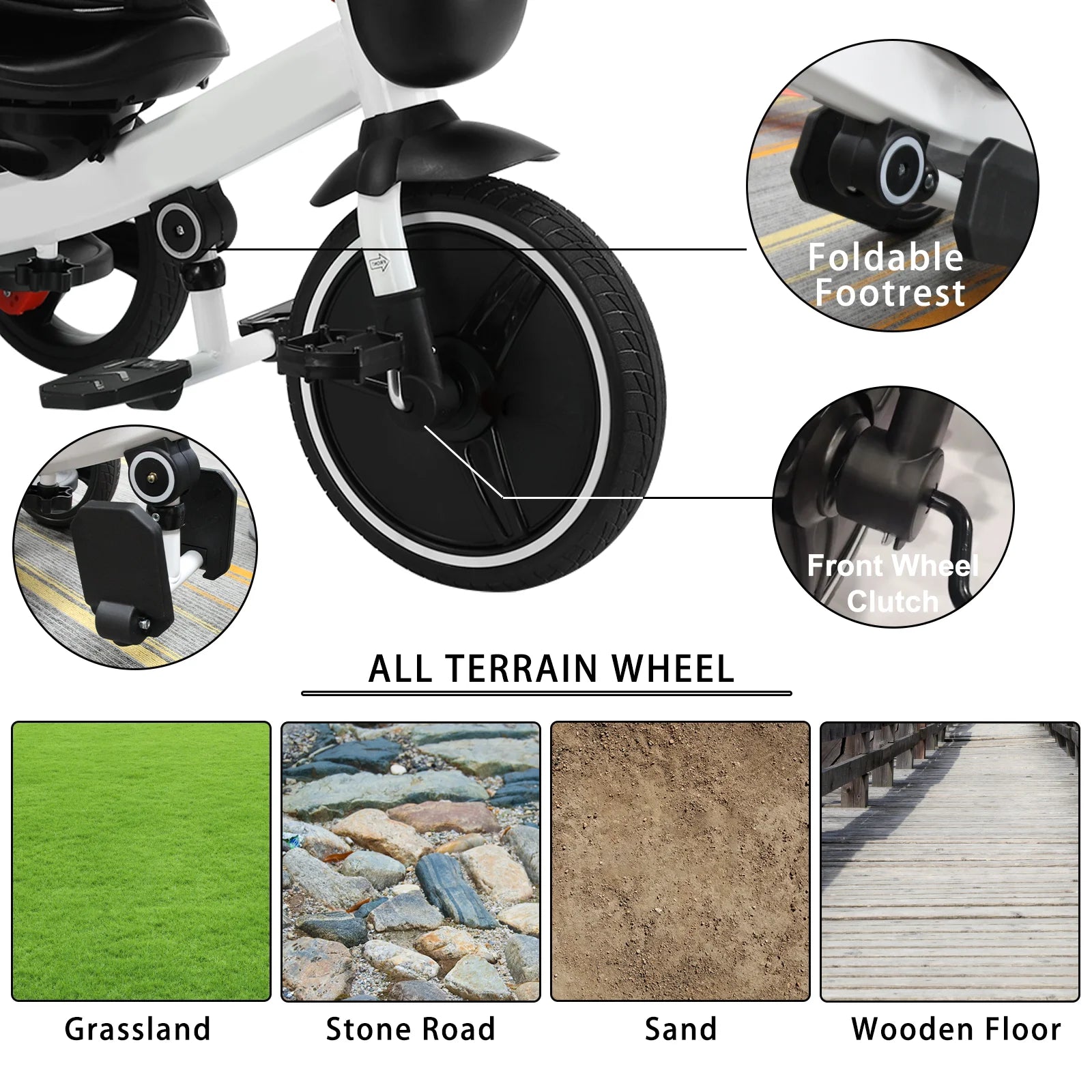 5-In-1 Toddler Stroller Bike-Convertible Ride-on with Adjustable Canopy & Reclining Seat (1-5 Years)