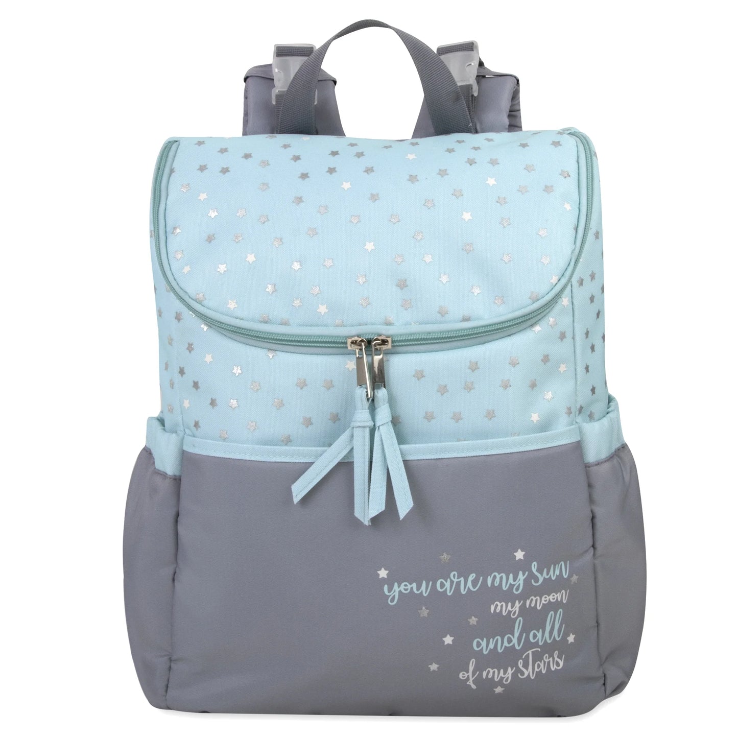 Stylish 5-Piece Baby Diaper Bag Backpack Set with Changing Pad, Wipes Case, Insulated Bottle Bag & Organizer Pouch
