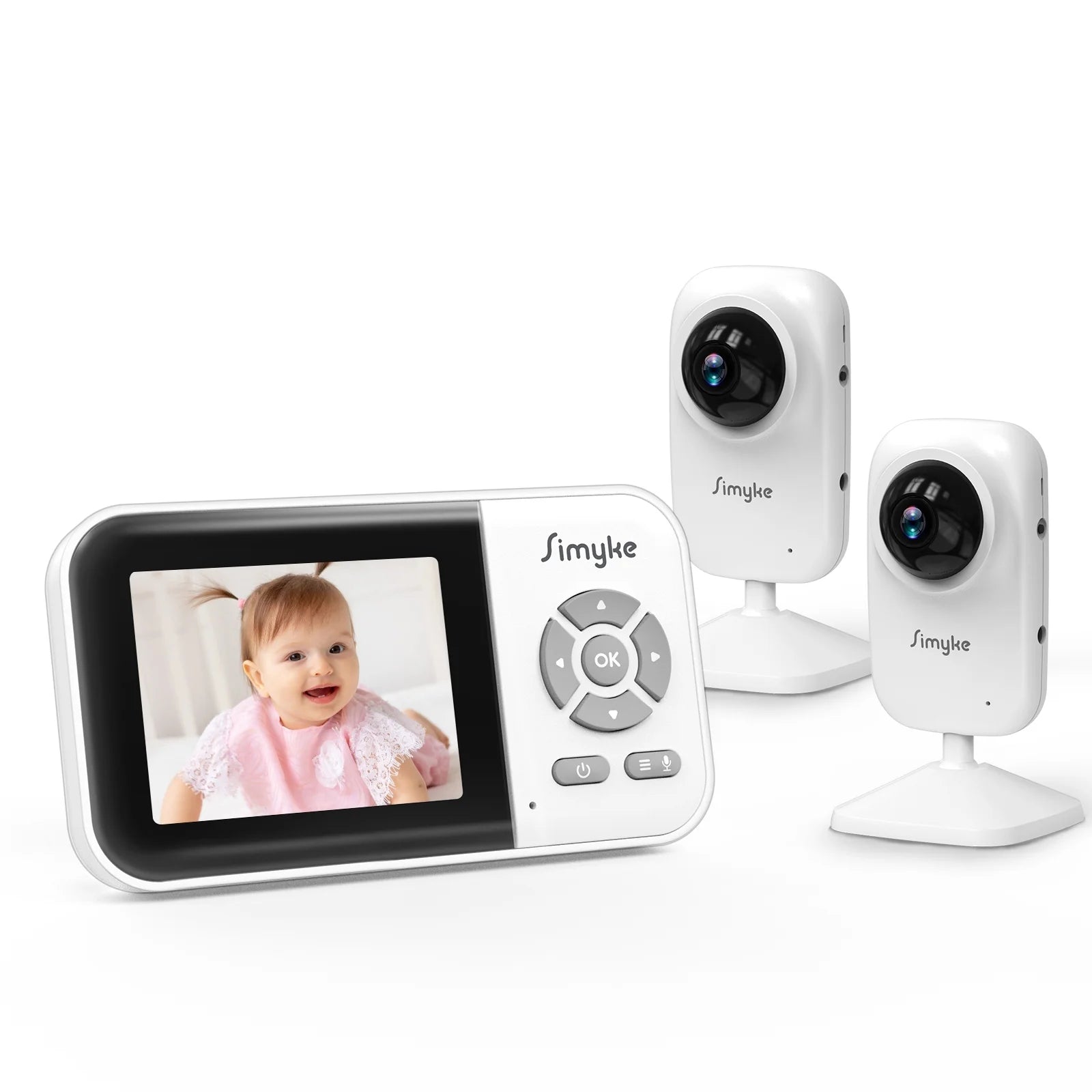 Upgrade Video Baby Monitor with 2 Cameras and Audio 2.8" LCD Screen, Portable Wireless Baby Cam Home Use
