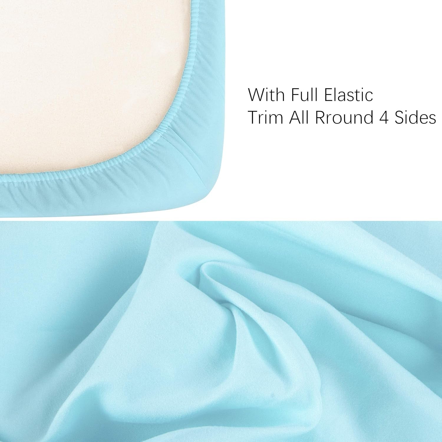 Brushed Microfiber Crib Sheet- Super Soft & Cozy / Sky Blue / Fits Standard Crib Mattress