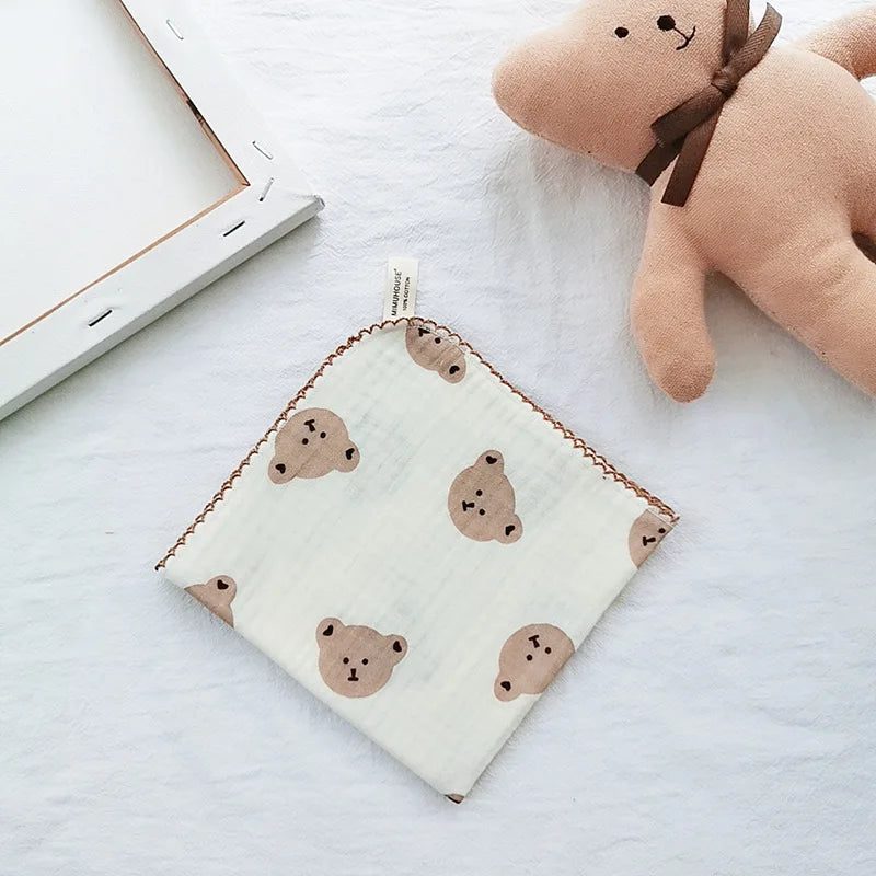 4 Layer Muslin Baby Towel-Soft Absorbent Bibs &Burp Cloths for Newborns