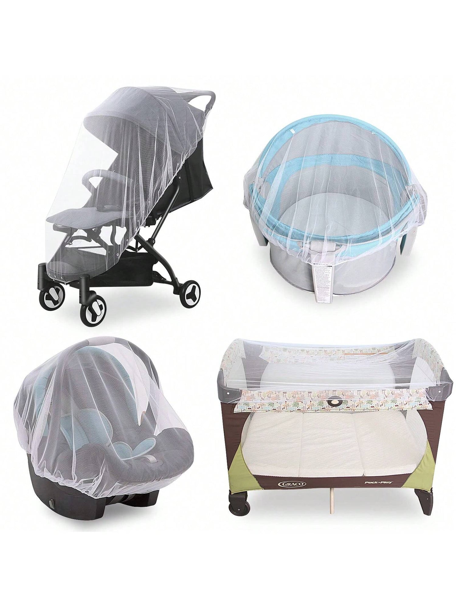 Portable & Durable Baby Mosquito Net – Fits Strollers, Bassinets, Cribs & Travel Cots, Lightweight Insect Protection for Infants