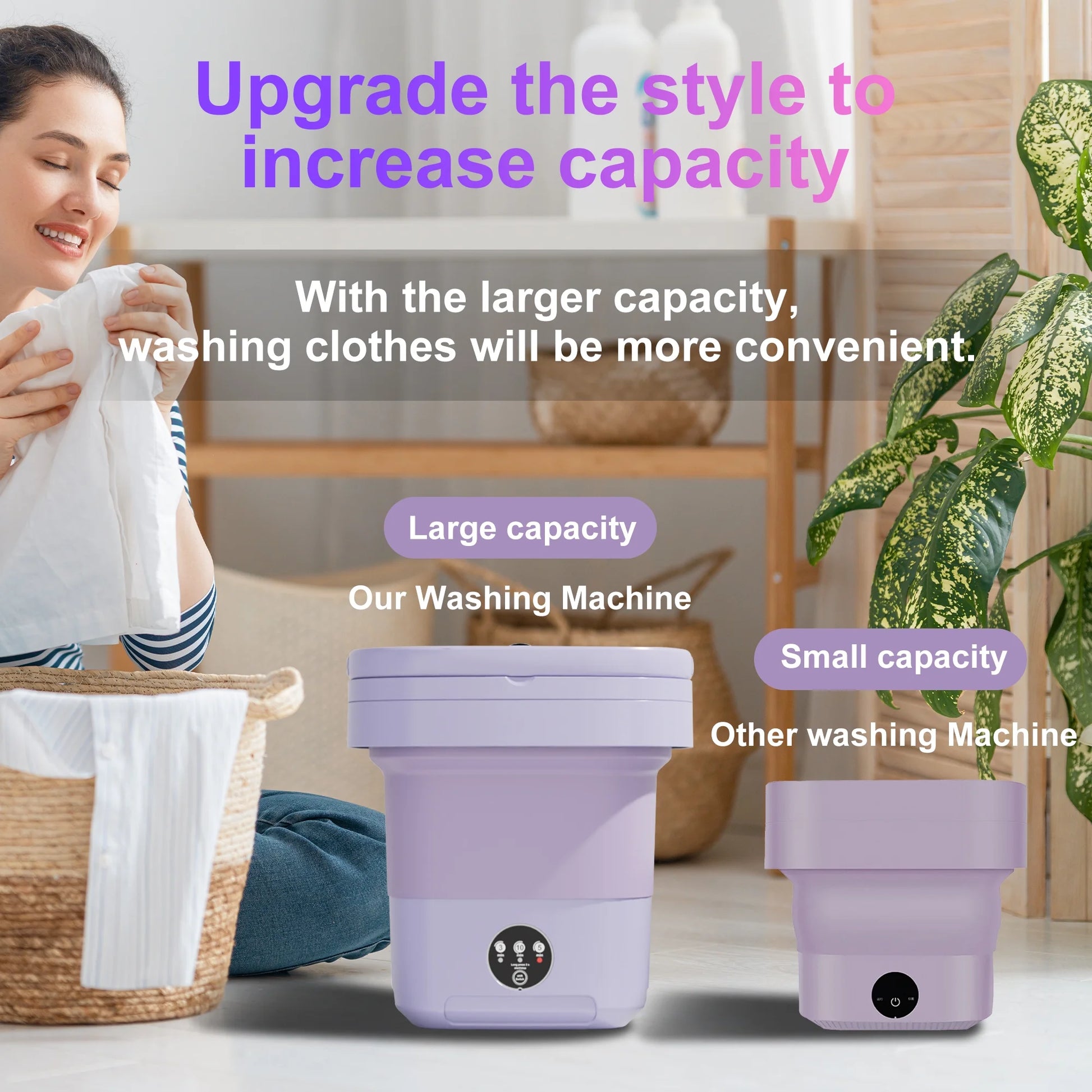 Portable 12L Folding Washing Machine - Baby laundry Washer