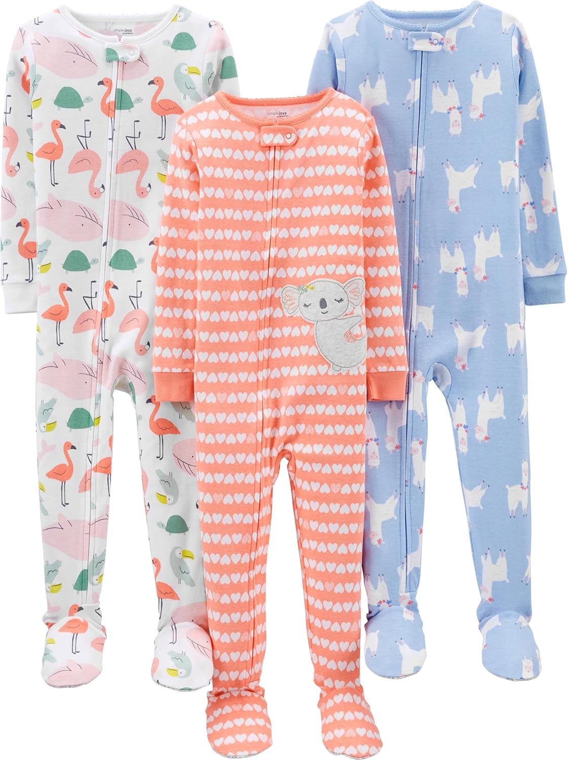 Toddlers and Baby Boys' Snug-Fit Footed Cotton Pajamas, Pack of 3