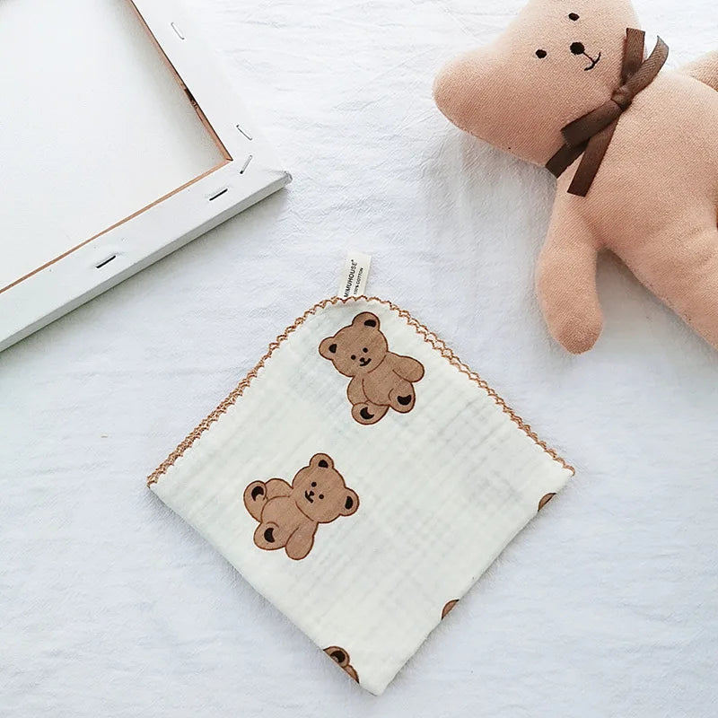 4 Layer Muslin Baby Towel-Soft Absorbent Bibs &Burp Cloths for Newborns