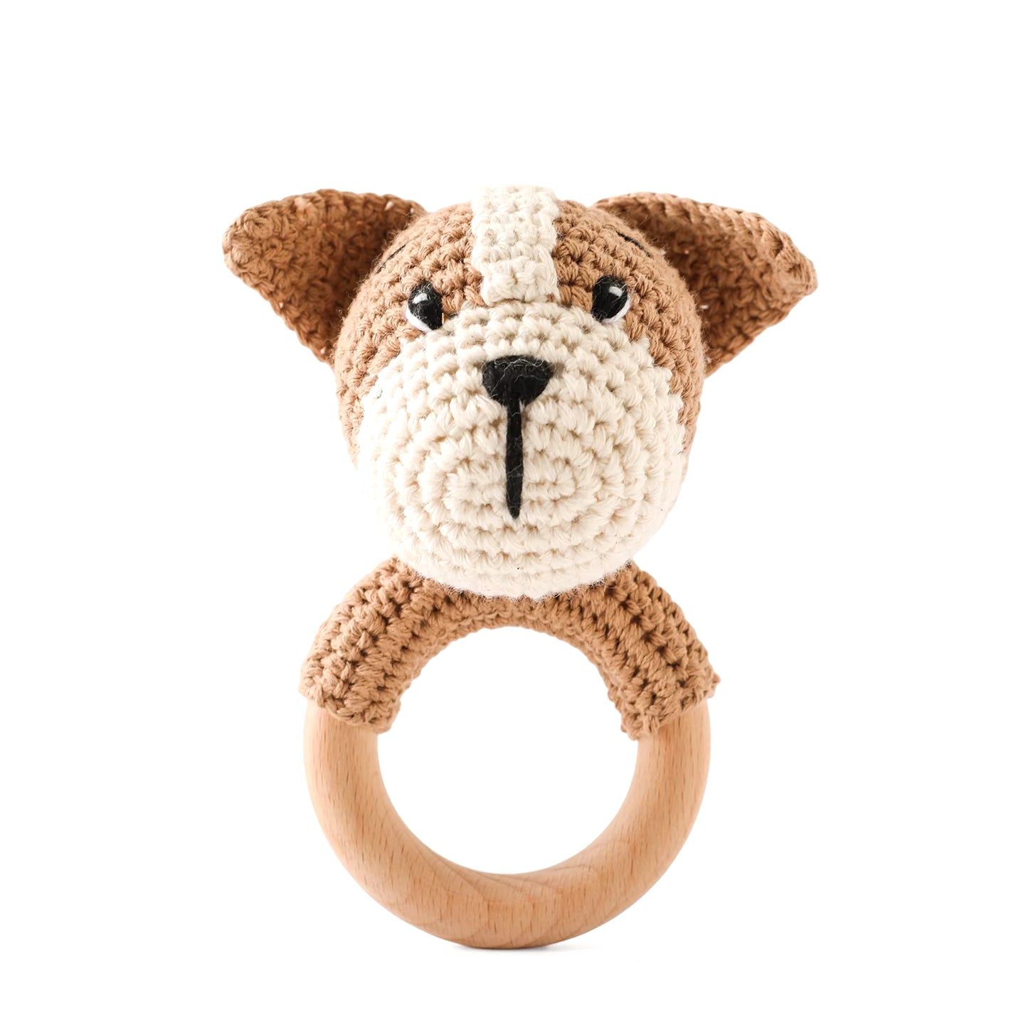 Handmade Crochet Animal Rattle- Soft Wooden Baby Teether Toy (multiple Style)