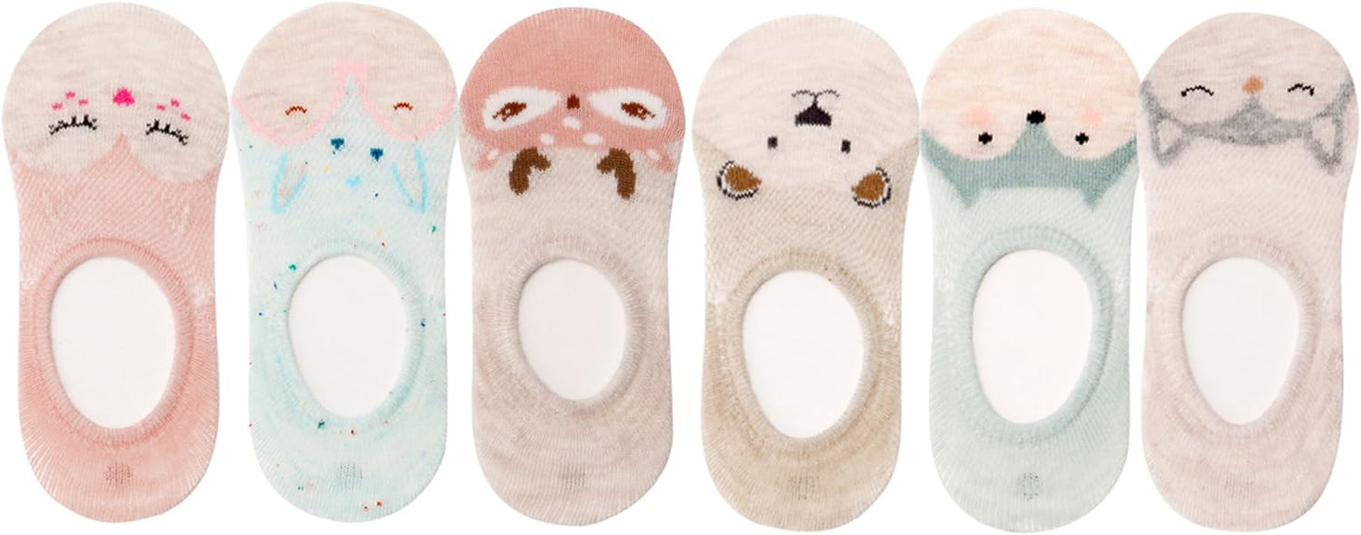 Baby No Show Socks Toddler Low Cut Cotton Socks Animal 0-9T 6/10 Pack