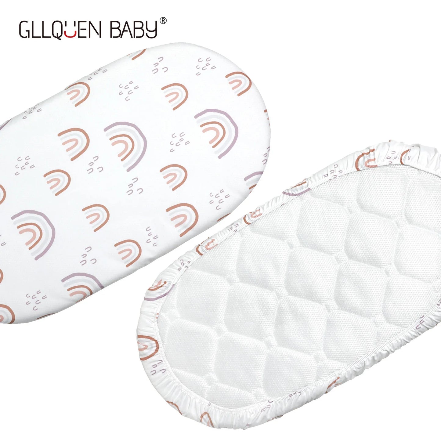 2 - Pack Bassinet Fitted Sheets -Soft & Breathable Cradle Covers for Newborns, GOTS Certified, Gentle Comfort for Baby Sleep.