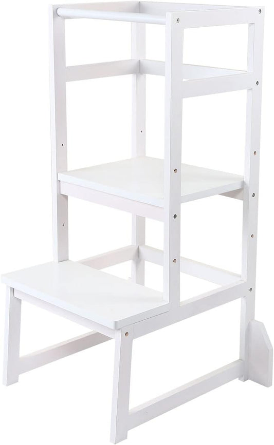 Elevate Your Child's Independence with the Premium Wooden Step Stool - Stylish and Safe Toddler Helper for Kitchen, Bathroom, and Bedroom Activities