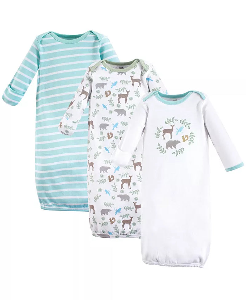 Organic Cotton Baby Gown-Preemie-Newborn Size/Soft, Gentle, Easy Diaper Access