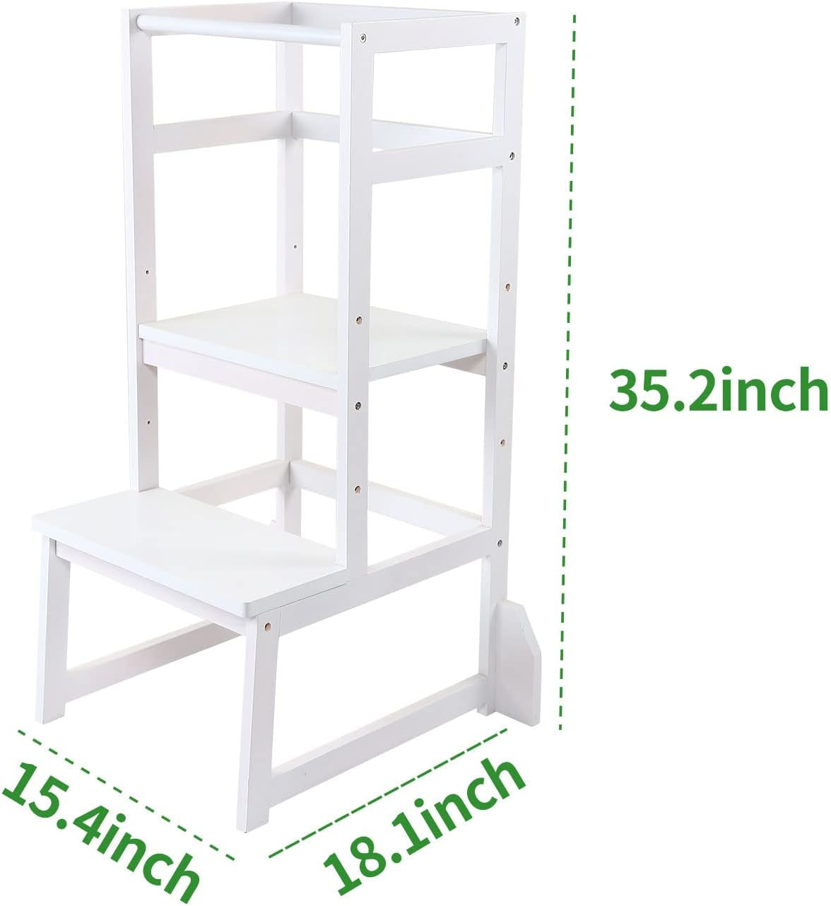 Elevate Your Child's Independence with the Premium Wooden Step Stool - Stylish and Safe Toddler Helper for Kitchen, Bathroom, and Bedroom Activities